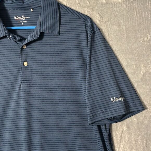 Walter Hagen Blue Striped Short Sleeve Goof Polo Size Large - Picture 3 of 8